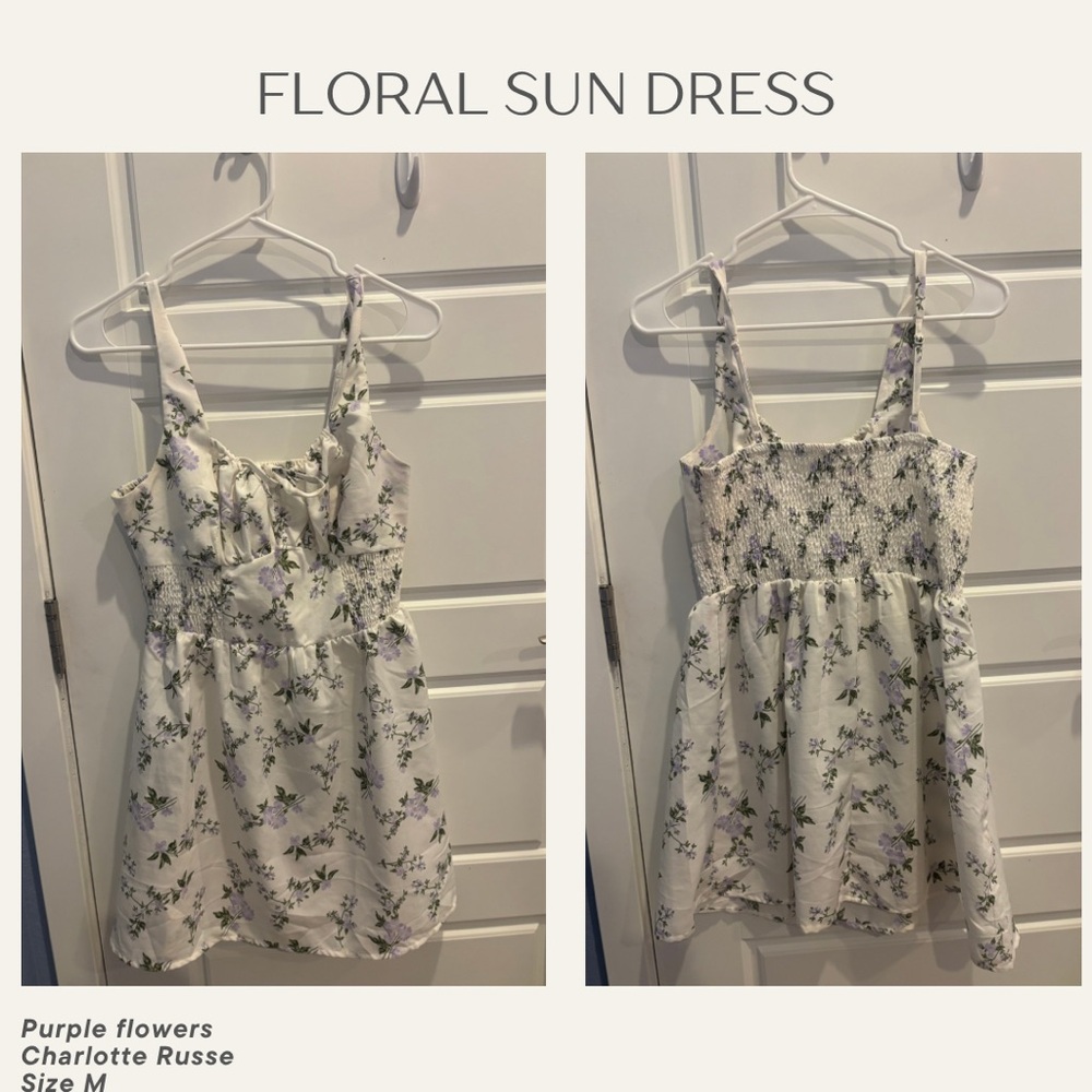 Charlotte Russe Floral Dress - Purple and White